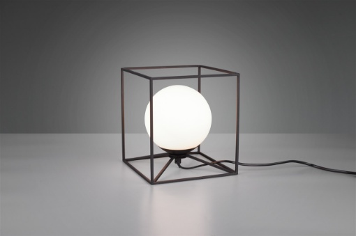 Immagine di Lumetto Decorativo Sfera Vetro e Gabbia Nera 20x20 cm Trio Lighting