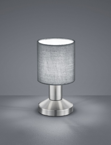 Immagine di Lumetto Garda Nichel con Paralume Tessuto Grigio Ø9 cm Trio Lighting