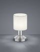 Immagine di Lumetto Cilindro Garda Struttura Nichel Paralume Tessuto Bianco Trio Lighting