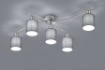 Immagine di Plafoniera Garda Nichel 5 Paralumi Tessuto Grigio L75 cm Trio Lighting