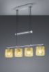 Immagine di Sospensione Garda Nichel 4 Paralumi Tessuto Oro Trio Lighting