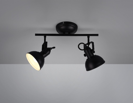 Immagine di Faretto Gina Nero Opaco 2 Spot L36 cm Trio Lighting