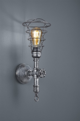 Immagine di Applique Industrial Argento Anticato Gotham H46 cm Trio Lighting