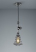 Immagine di Sospensione Industrial 1xE27 Argento Anticato Gotham Ø14 cm Trio Lighting