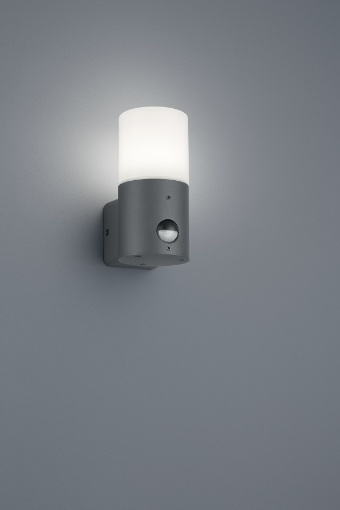 Immagine di Applique Hoosic Attacco E27 Antracite Con Sensore Movimento Integrato IP44 Trio Lighting