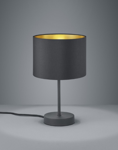 Immagine di Lampada da Tavolo Hostel Metallo Nero Oro Ø20 cm Trio Lighting