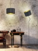 Immagine di Piantana Hostel Fusto Curvo Metallo Nero con Paralume Rotondo Orientabile H156 cm Trio Lighting