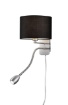 Picture of Applique Hotel Nichel Paralume Rotondo Nero con Luce Lettura Trio Lighting