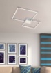 Immagine di Plafoniera Nichel Hydra Doppio Quadrato Led 28w Switch Dimmer Trio Lighting