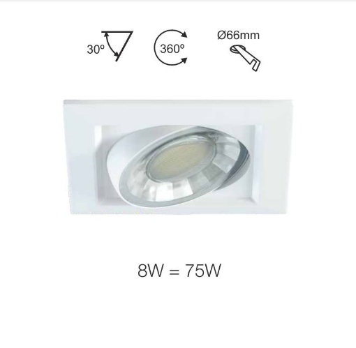 Immagine di Faretto Incasso Per Controsoffitti Compac Led 8w 4000k IP44 Orientabile Beneito