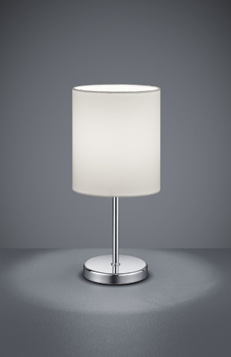 Immagine di Lume Tavolo Jerry Cromo Paralume Bianco Ø13 cm Trio Lighting