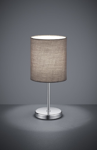 Picture of Lampada da Tavolo Jerry Cromo Paralume Grigio Ø13 cm Trio Lighting