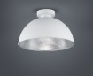 Immagine di Plafoniera Cupola Jimmy 1xE27 Bianco Interno Argento Ø31 cm Trio Lighting