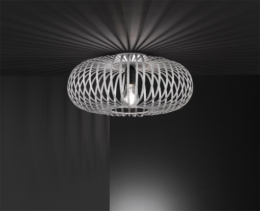 Immagine di Plafoniera Johann Paralume Gabbia Metallica Grigio Anticato Ø40 cm Trio Lighting