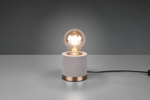 Immagine di Lampada Da Tavolo Judy Velluto Grigio Ø11 cm Trio Lighting