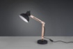 Immagine di Lampada da Tavolo Kimi Legno Flessibile e Paralume Nero Trio Lighting