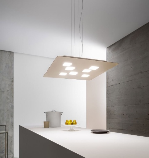 Immagine di Sospensione Moderna Biemissione 7+3 Luci Led Gx53 Giselle Gea Luce