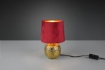 Picture of Lampada Tavolo Sophia Ceramica Oro E Paralume Velluto Rosso Ø16 cm Trio Lighting