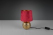 Immagine di Lampada Tavolo Sophia Ceramica Oro E Paralume Velluto Rosso Ø16 cm Trio Lighting