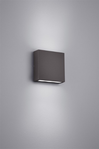 Immagine di Applique Thames Quadrato Antracite Doppia Emissione Led IP54 Trio Lighting