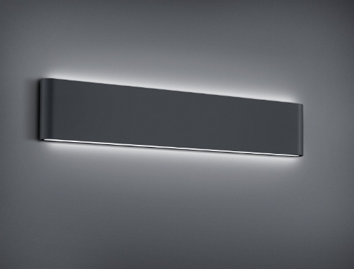 Immagine di Applique Rettangolare Thames II Led Doppia Luce IP54 Antracite L46 cm Trio Lighting