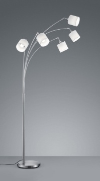 Immagine di Piantana Tommy Nichel 5xE14 Tessuto Bianco H200 cm Trio Lighting