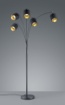 Picture of Piantana Tommy Nero 5xE14 Tessuto Nero e Oro H200 cm Trio Lighting