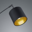 Immagine di Piantana Tommy Nero 5xE14 Tessuto Nero e Oro H200 cm Trio Lighting