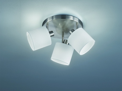 Immagine di Plafoniera Tommy 3 Faretti Spot Orientabili E14 Nichel Ø25 cm Trio Lighting