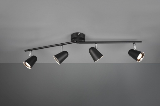 Immagine di Faretto Toulouse Nero 4 Spot Led L78 cm Trio Lighting