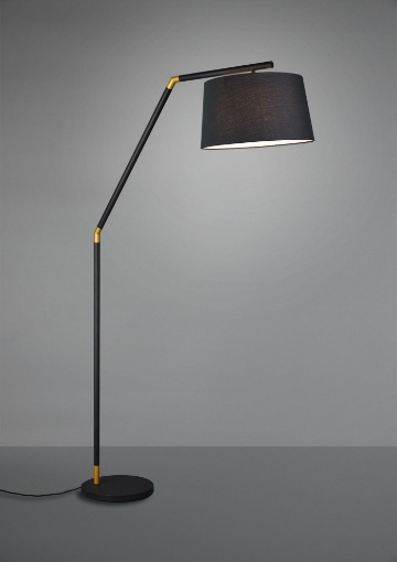 Immagine di Piantana Nera Tracy Paralume Tessuto E27 H175 cm Trio Lighting