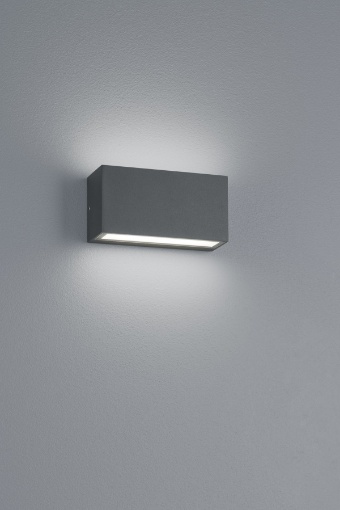 Immagine di Applique Trent Doppia Emissione Led IP65 Rettangolo Antracite Trio Lighting