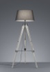 Picture of Piantana Moderna Treppiede Legno Tessuto Grigio Tripod H143 cm Trio Lighting