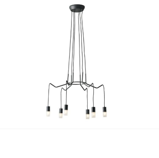 Immagine di Lampadario Ragno Pendenti 6 Luci G9 Spider Antracite Fan Europe