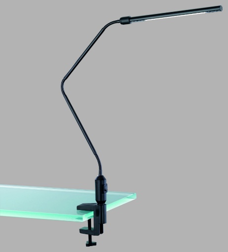 Immagine di Lampada da Scrivania Vario Nero Led Base+Pinza H64 cm Trio Lighting