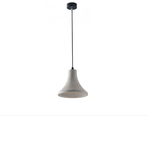 Immagine di Lampada Sospensione Pendente Campana Cemento Grigio Stile Industriale Ando Fan Europe