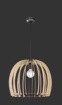 Immagine di Sospensione Wood Cupola Listelli Legno Naturale Ø50 cm Trio Lighting