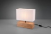 Immagine di Lampada Tavolo Rettangolo Woody Legno Naturale Paralume Bianco Trio Lighting