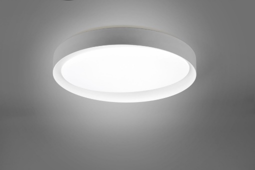 Immagine di Plafoniera Rotonda Zeta Grigia Led Dimmer Cambio Colore Ø48 cm Trio Lighting