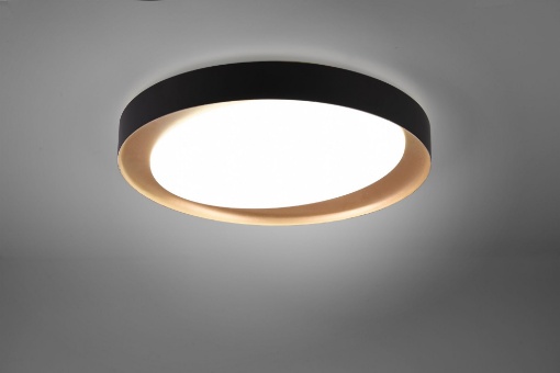 Immagine di Plafoniera Zeta Nero e Oro Led Dimmer Cambio Colore Ø48 cm Trio Lighting