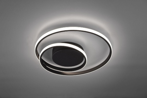 Immagine di Plafoniera Design Moderno Zibal Nero Spirale Led Switch Dimmer Trio Lighting