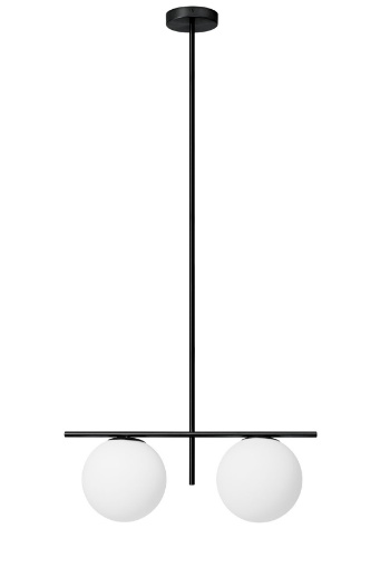 Immagine di Lampada Sospensione Jugen Black Edition 2 Sfere Vetro L60 cm Miloox