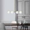 Immagine di Lampadario Jugen Ottanio Moderno 4 Sfere Vetro L120 cm Miloox