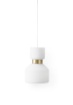 Immagine di Lampada Sospensione Singola Fifty Ottone 1xE14 Vetro Bianco Ø18 cm Miloox