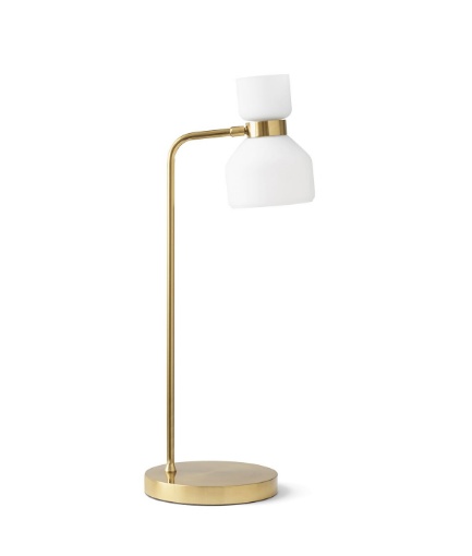 Picture of Lampada Da Tavolo Fifty Ottone Vetro Bianco 1xE14 Miloox