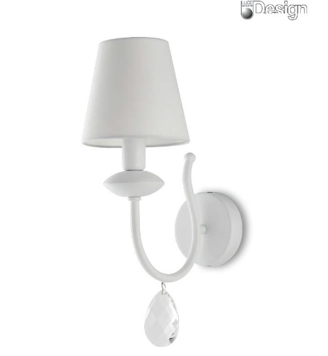 Immagine di Applique In Metallo Bianco Con Cristallo K9 Arthur Fan Europe