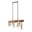 Picture of Lampadario Industriale Orizzontale Legno 6 Luci Pendenti Corda Rope S6 Fan Europe