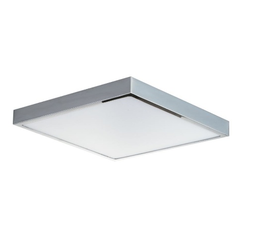 Immagine di Plafoniera Led Da Bagno Cromo Quadrata 24w 4000k IP44 Domo Intec Light