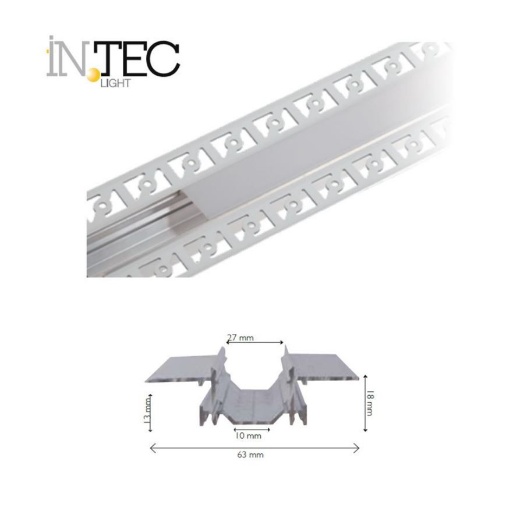 Picture of Profilo Incasso In Alluminio Per Strip Led Gorizia 2 mt Intec Light