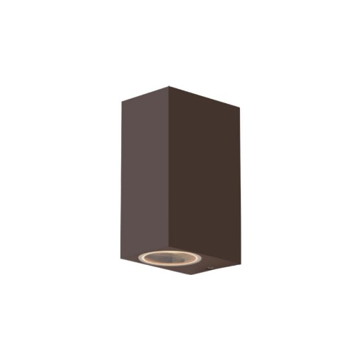 Immagine di Applique Squadrata Corten Per Esterno Luce Sopra Sotto Led GU10 IP54 Qubo Intec Light